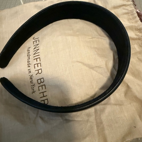 New Jennifer Behr Elegant Black Cruz Genuine Leather Headband - Picture 4 of 4